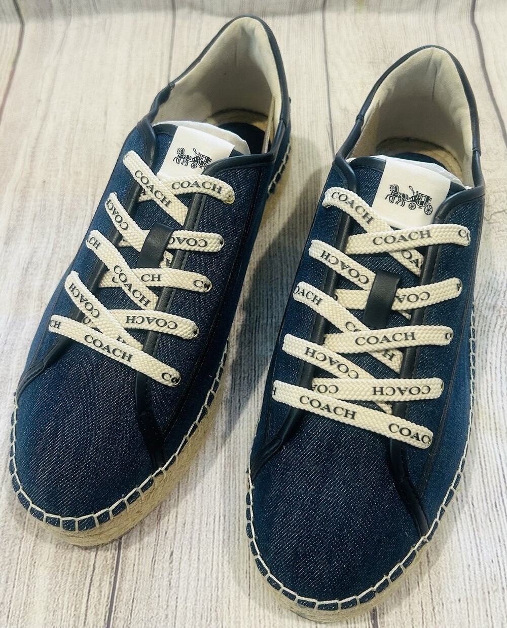 Coach Cate Denim Espadrille Sneaker Shoe Sz 9